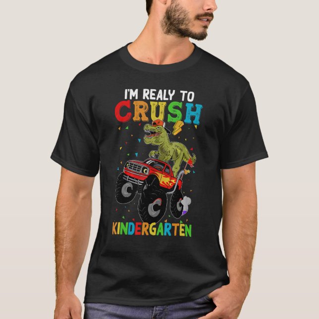 T-shirt Crush Kindergarten Retour À L'École Monster Truck  (Devant)