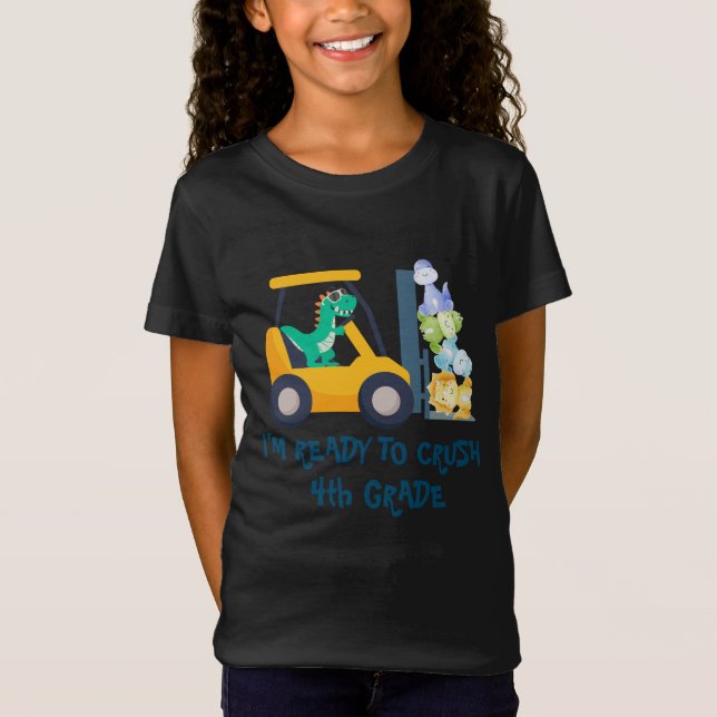 T-Shirt Crush Xth Grade Drôle dinosaure Construction Camio (Devant)