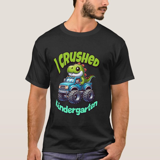 T-shirt Crushed Kindergarten Dinosaur Monster Truck (Devant)