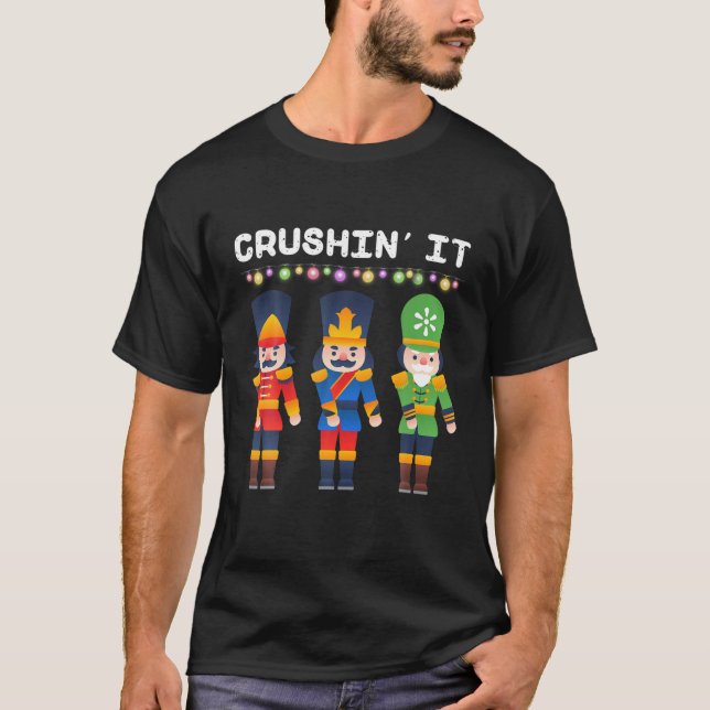 T-shirt Crushin It Flossant Nutcracker Danse de Noël (Devant)