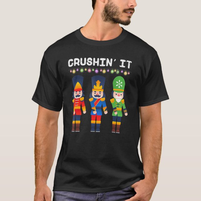 T-shirt Crushin It Flossant Nutcracker Danse de Noël (Devant)