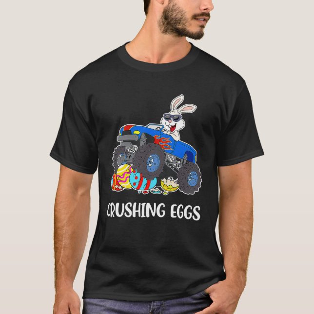 T-shirt Crushing Easter Egg Hunting Monster Truck Spring B (Devant)