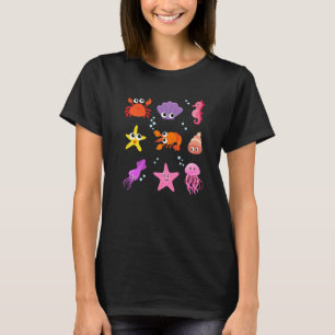 T-shirt Crustacés de base esthétique Crustacés Crabe Homar