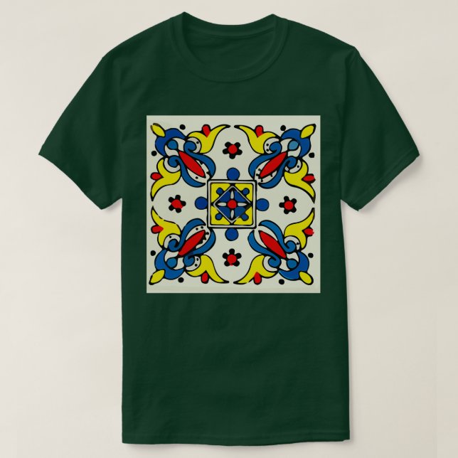 T-shirt cruz Abstraite mexicaine moderne talavera mur en t (Design devant)