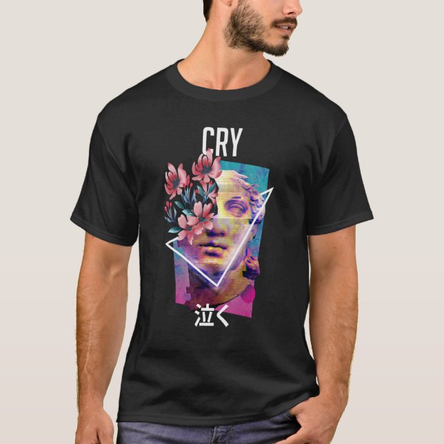 T-shirt Cry Vaporwave esthétique Japonaise E Girl (Devant)