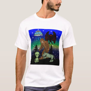 T-shirt Cryptid Big Foot Alien Mothman UFO Chupacabra
