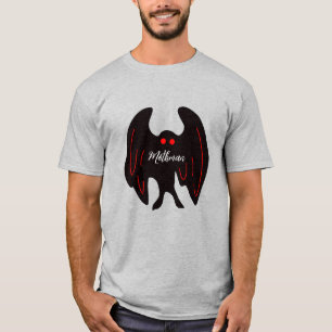 T-shirt Cryptid Mothman ailes noires, yeux rouges