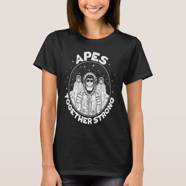 T-shirt Crypto Apes together strong Ape to the moon (Devant)