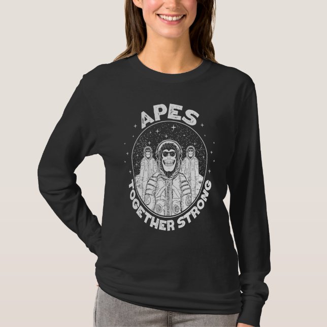 T-shirt Crypto Apes together strong Ape to the moon (Devant)