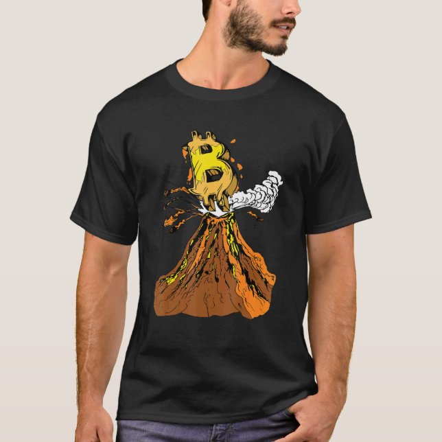 T-shirt Crypto Bitcoin Volcano Mème Pour Cryptomonnaie Tra (Devant)