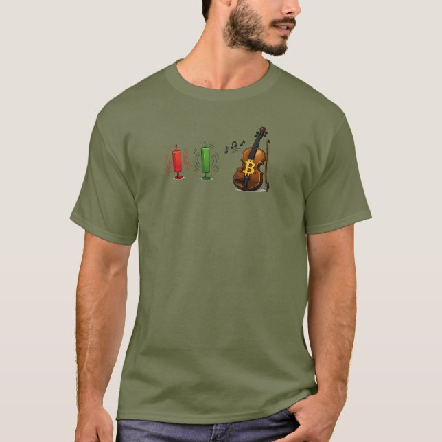 T-Shirt Crypto Bougies de Marché de Violon Bitcoin (Devant)
