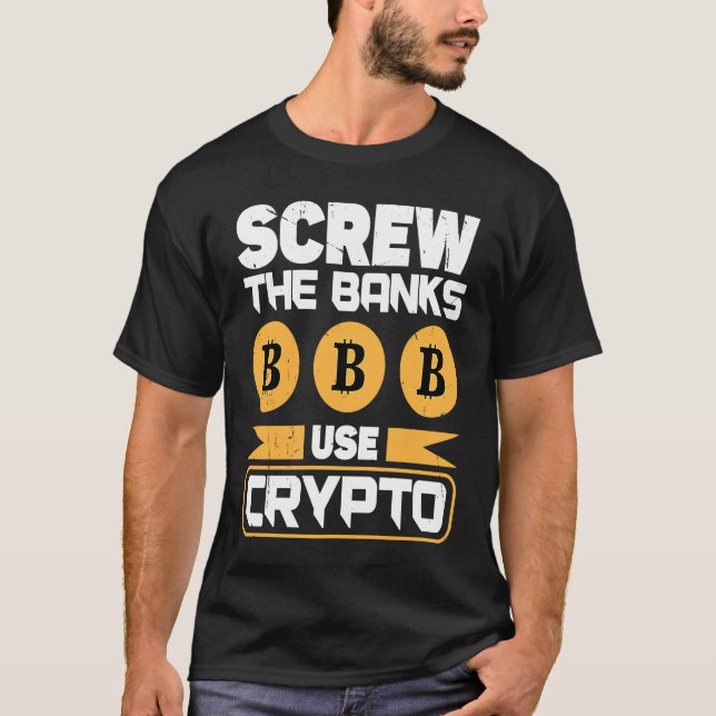 T-shirt Crypto  Cryptocurrency Blockchain Trader Finance   (Devant)