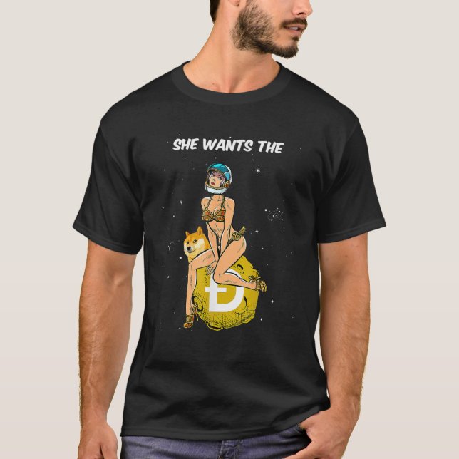 T-shirt Crypto.Cur.Rency Elle Veut Doge.Coin Doge Cryp (Devant)
