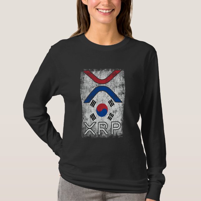 T-shirt Crypto Devise - XRP Cryptodevise - Drapeau coréen (Devant)
