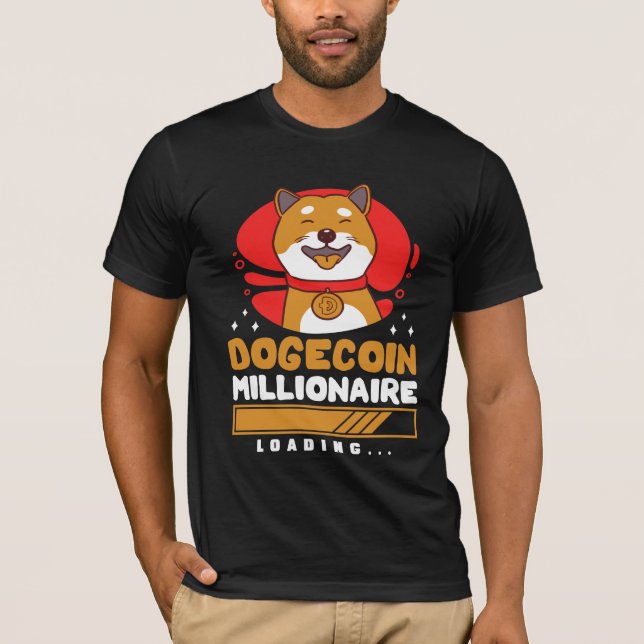 T-shirt Crypto DogeCoin Millionaire Chargement (Devant)