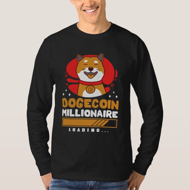 T-shirt Crypto DogeCoin Millionaire Chargement (Devant)