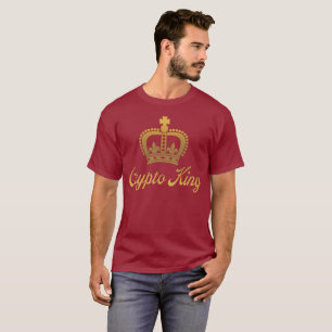 T-Shirt Crypto King en bordeaux et or