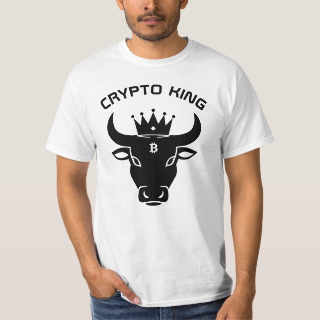 T-shirt Crypto King Personnalisé Blanc (Devant)
