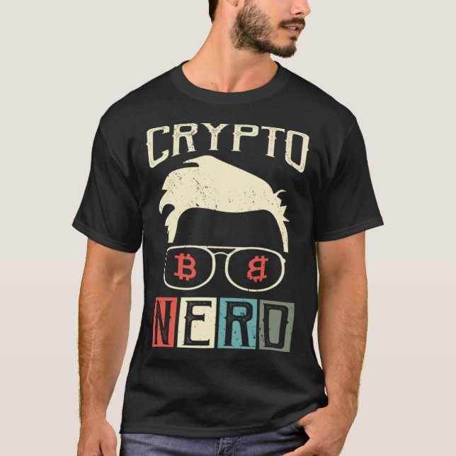 T-shirt Crypto Nerd Bitcoin Cryptodevises Crypto Stock (Devant)