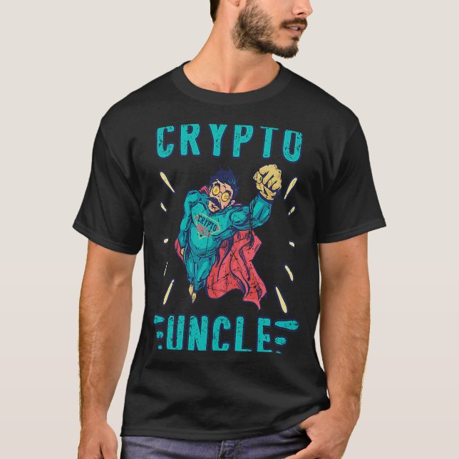 T-shirt Crypto Oncle Bitcoin Pièce Hodl Cryptomonnaie Sort (Devant)