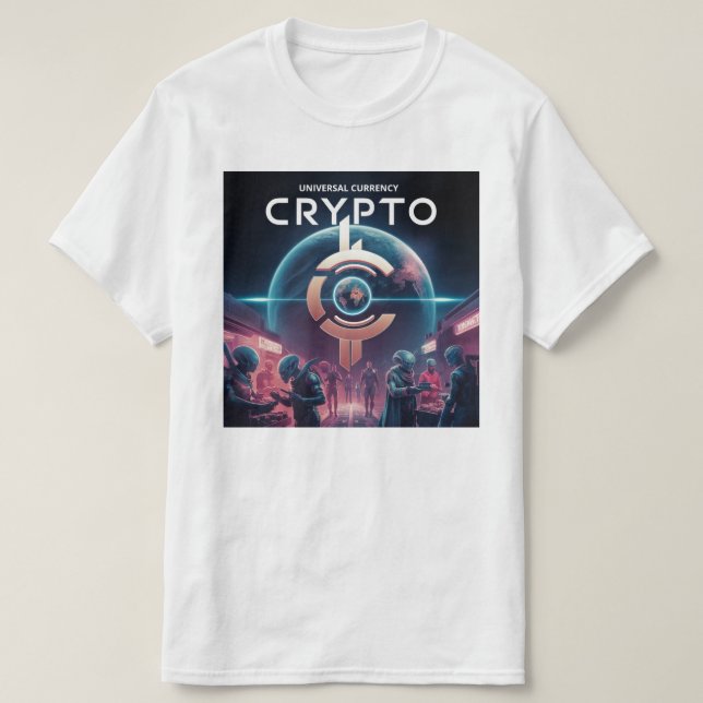 T-shirt Crypto Planète Blanc (Design devant)