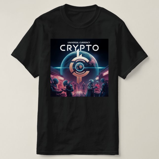 T-shirt Crypto Planète Noir (Design devant)