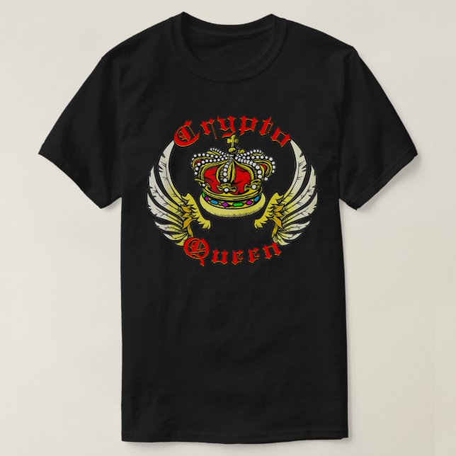 T-shirt Crypto Queen Cryptomonnaie Argent Bloc de chaîne S (Design devant)