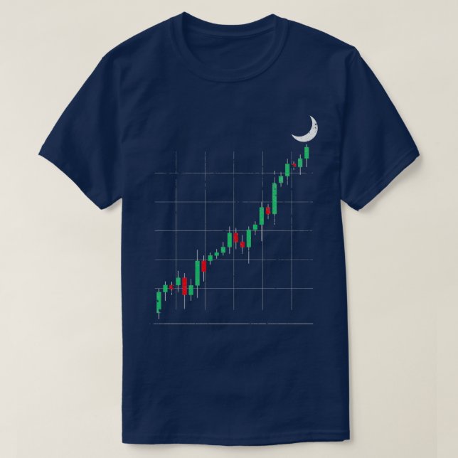 T-shirt Crypto Trading À La Lune Chandlesticks Trader (Design devant)