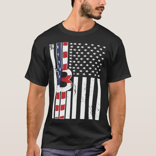 T-shirt Crypto USA Drapeau Bitcoin Crypto Tr (Devant)