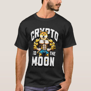 T-shirt Crypto vers la Lune Shiba Muscler les Muscles Inve