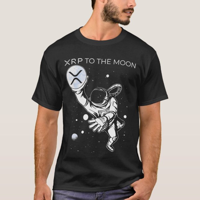 T-shirt Crypto XRP Ripple to the Moon Internet Money coins (Devant)