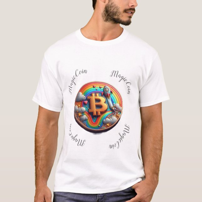 T-shirt Cryptocurrency funny white t-shirt. (Devant)