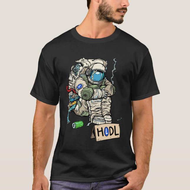 T-shirt Cryptocurrency Talk  Astronaut Hodler Begging For  (Devant)