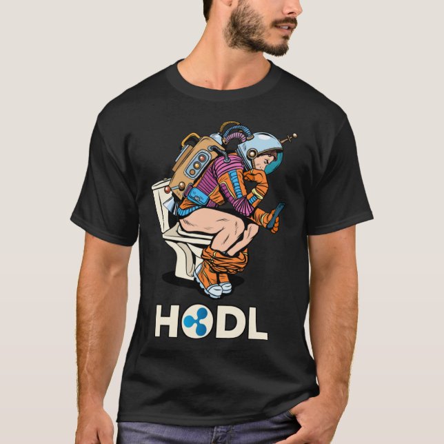 T-shirt CryptoCurrency Talk Onduler XRP Espace HODL Man On (Devant)