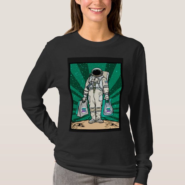 T-shirt Cryptocurrency Talk  To The Moon Solana Space Man  (Devant)