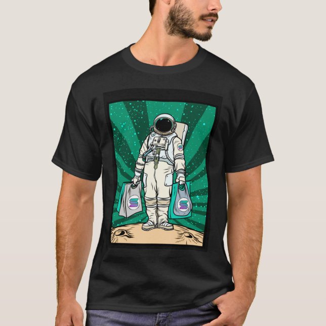 T-shirt Cryptocurrency Talk  To The Moon Solana Space Man  (Devant)
