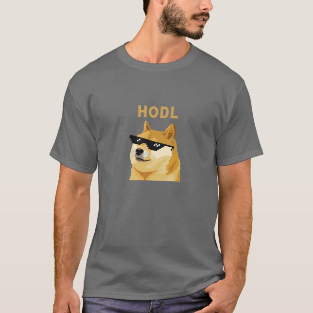 T-shirt Cryptomonnaie HODL Dogecoin (Devant)