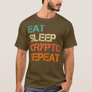 T-shirt Cryptomonnaie Manger Crypto Dormir Répéter Bitcoin