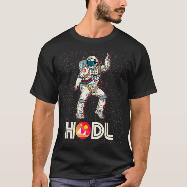 T-shirt Cryptomonnaie Talk MANA HODL Decentraland lune (Devant)