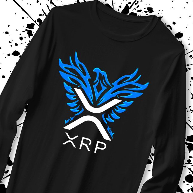 T-shirt Cryptomonnaie XRP Crypto Logo Blue Rising Phoenix (Créateur téléchargé)