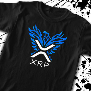 T-shirt Cryptomonnaie XRP Crypto Logo Blue Rising Phoenix