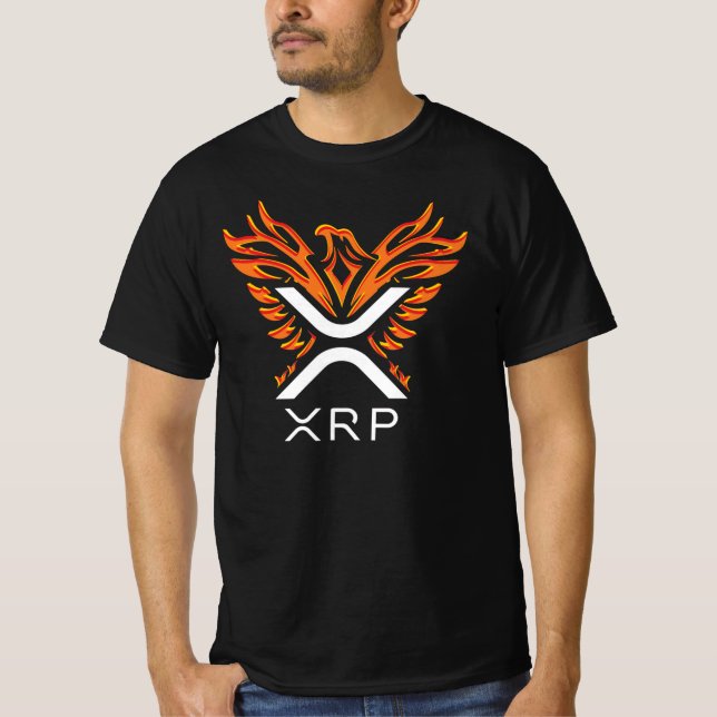 T-shirt Cryptomonnaie XRP Crypto Orange Rising Phoenix (Devant)