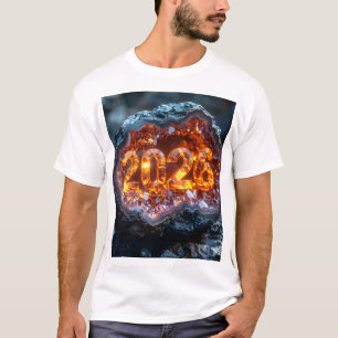 T-shirt Crystal Core 2026 – Chiffres Ardents dans la Lueur
