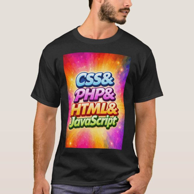 T-shirt CSS and PHP and HTML and JavaScript (Devant)