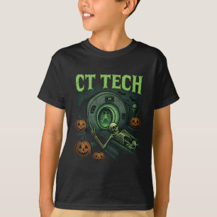 T-shirt Ct Tech Skeleton Drôle Halloween Mri Technicien Ra