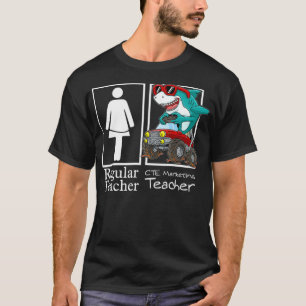 T-shirt CTE Marketing Enseignant Monster Truck Gamer Shark