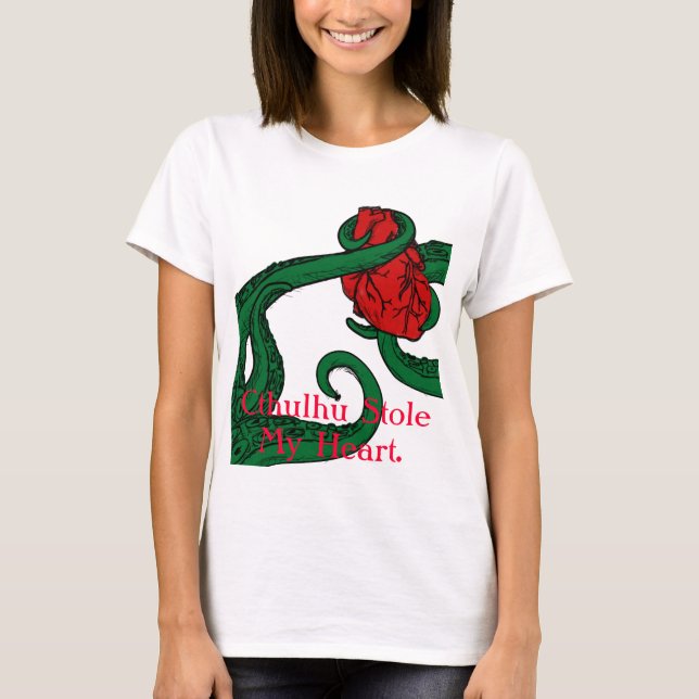 T-shirt Cthulhu a volé mon coeur. Chemise (Devant)