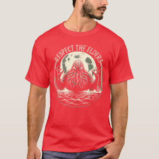 T-shirt Cthulhu Respecthe Elders Vintage Horreur Cosmique