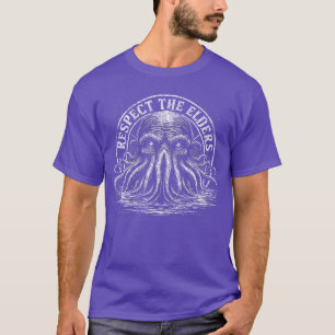 T-shirt Cthulhu Respecthe Elders Vintage Horreur Cosmique