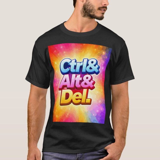 T-shirt ctrl alt del geek (Devant)